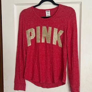Victoria's Secret Red and Gold Pajama Top